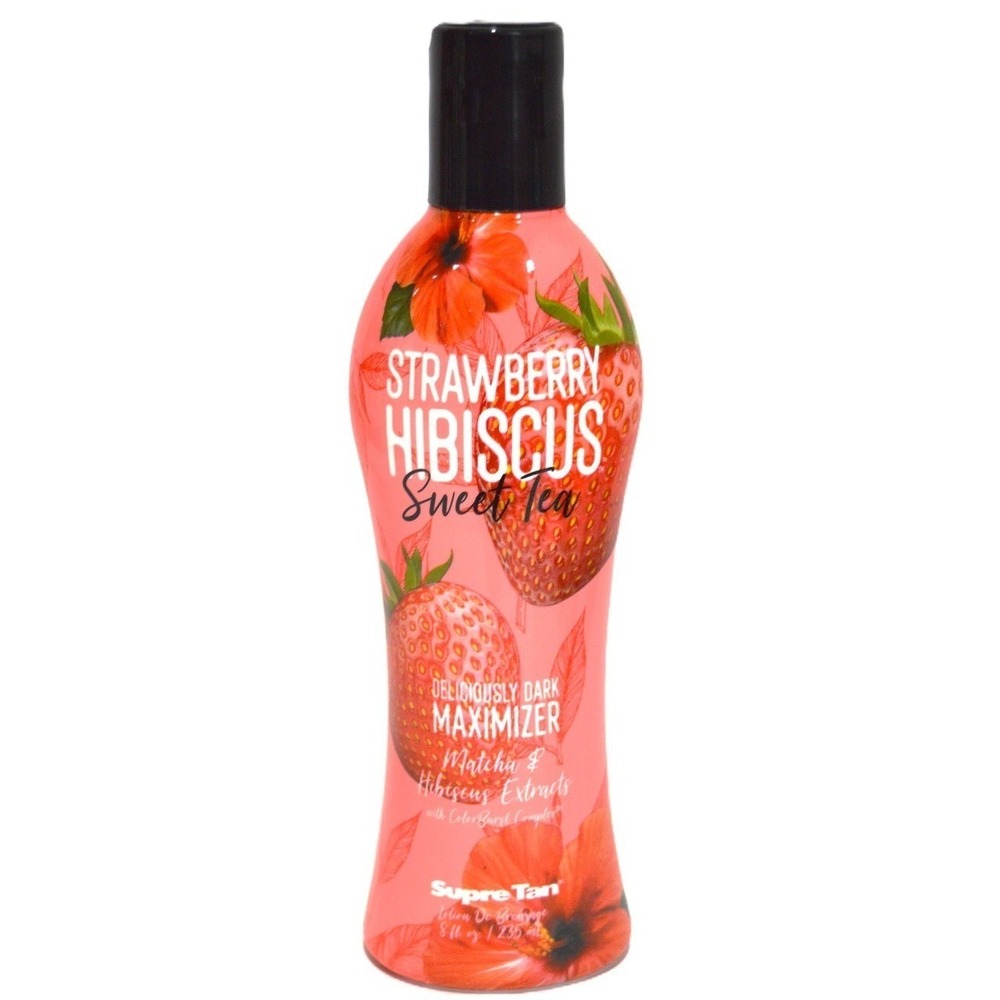 Supre Tan Strawberry Hibiscus Sweet Tea Dark Maximizer Tanning Lotion 8oz